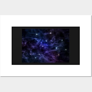 Galaxy with stars Posters and Art